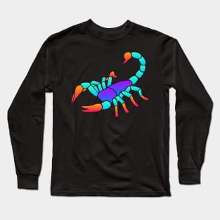 Trippy Psychedelic Rave Scorpion Long Sleeve T-Shirt